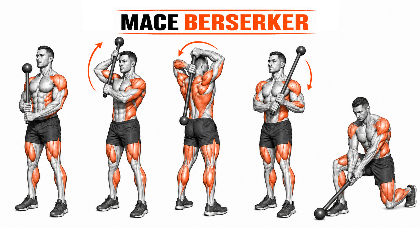 Illustrated guide to the Mace Berserker exercise
