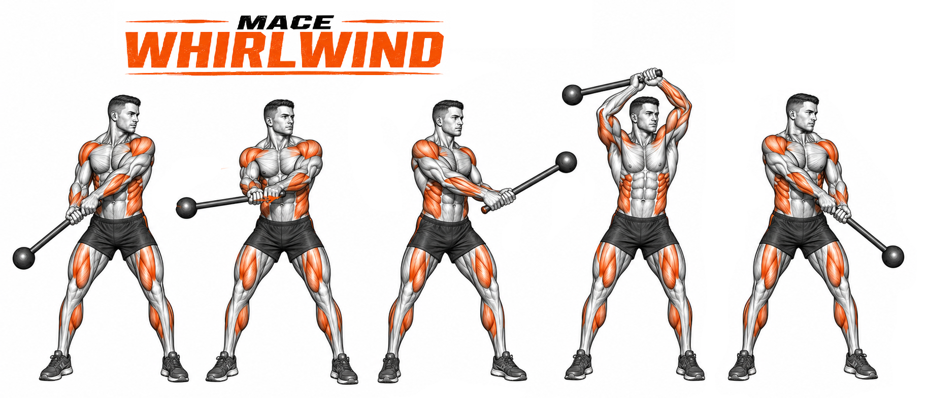 Illustrated guide to the Mace Whirlwind exercise