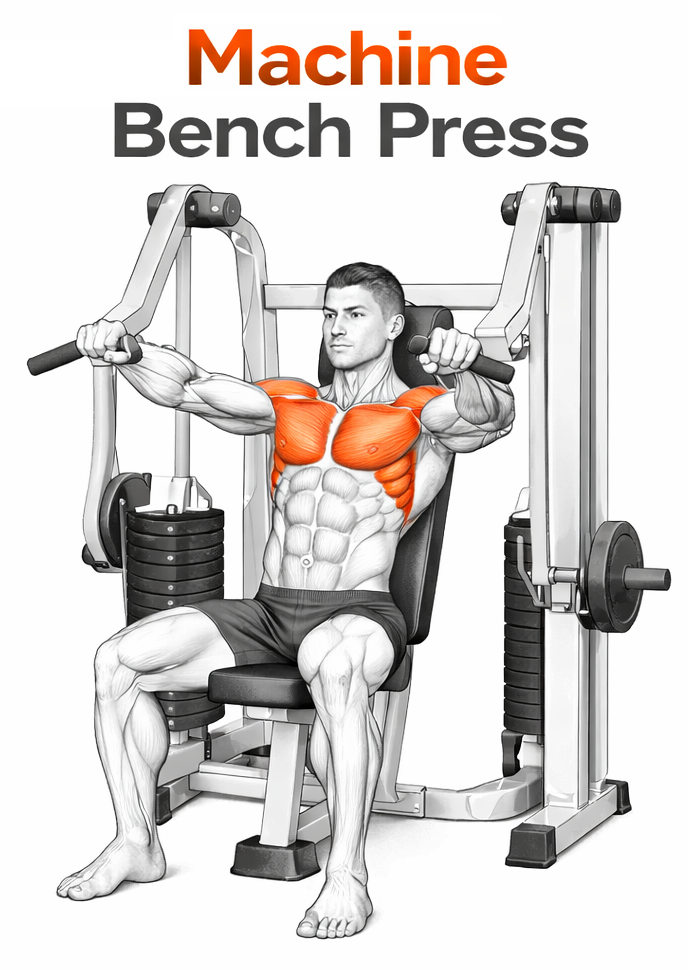 Illustrated guide to the Machine Bench Press exercise