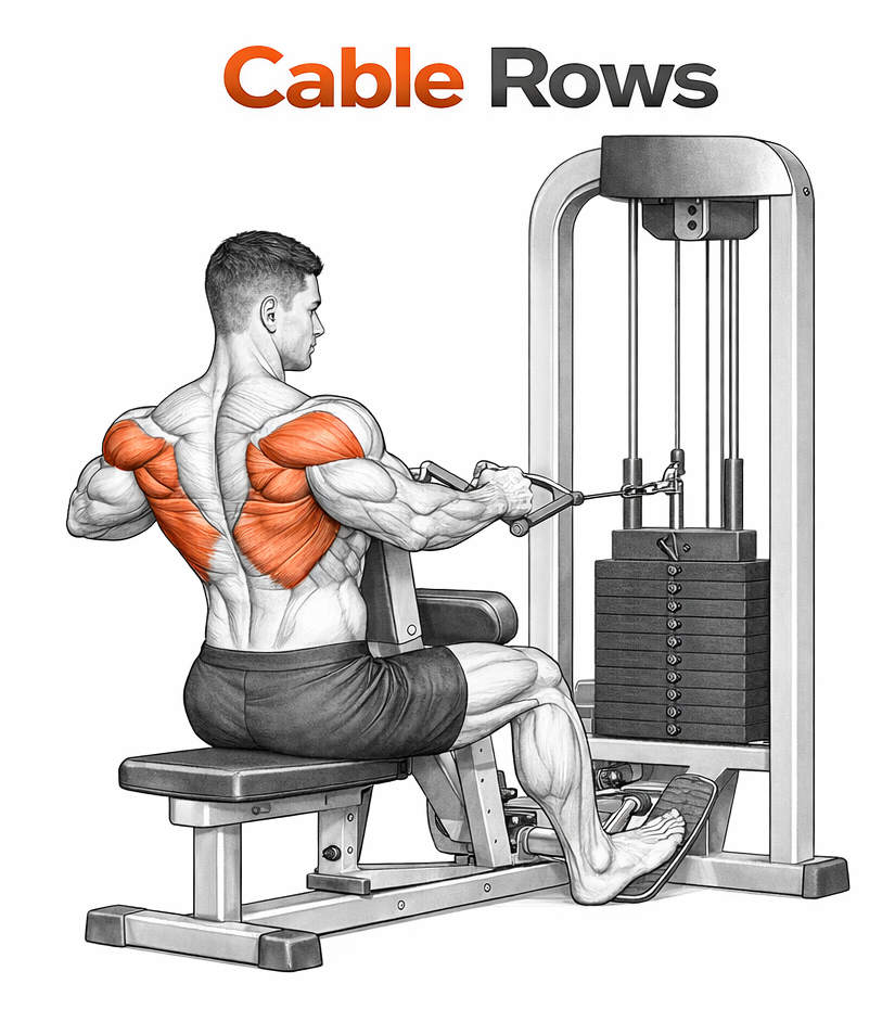 Illustrated guide to the Machine Cable Row exercise