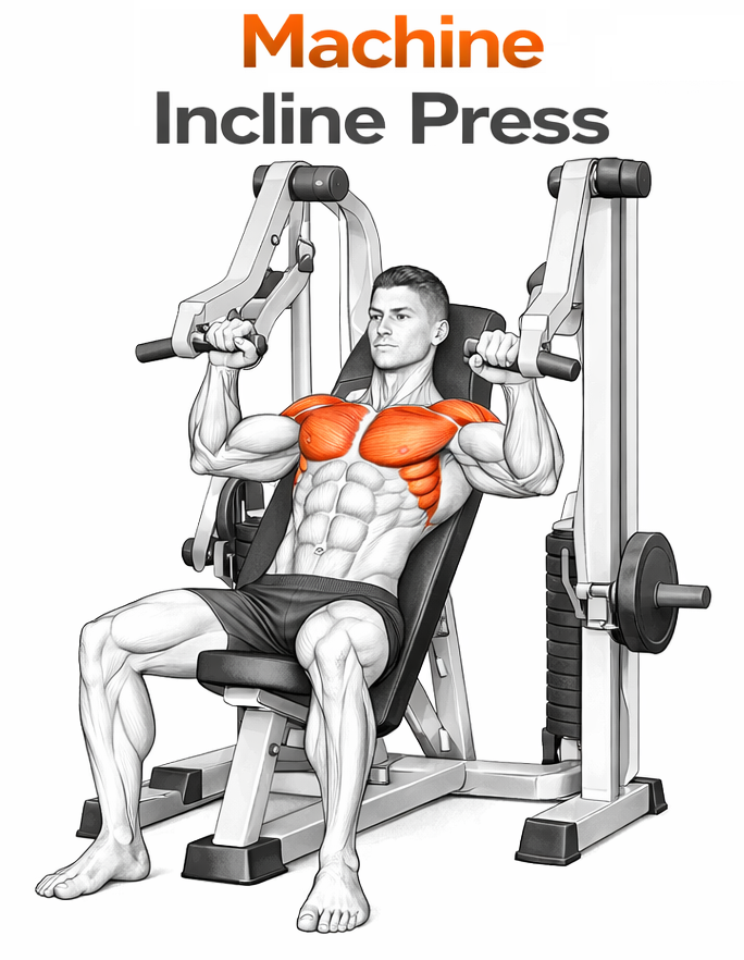 Illustrated guide to the Machine Incline Press exercise