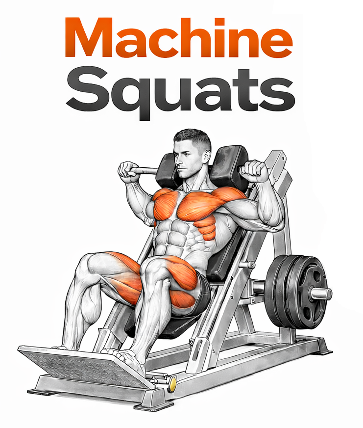 Machine Squats illustration