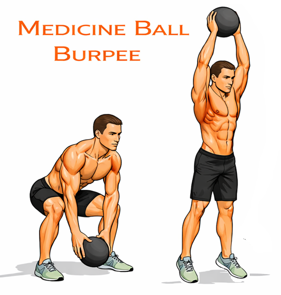 Medicine Ball Burpee illustration