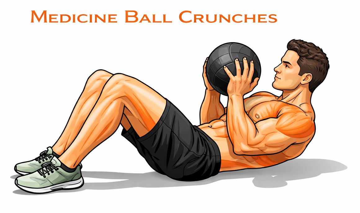 Medicine Ball Crunches illustration