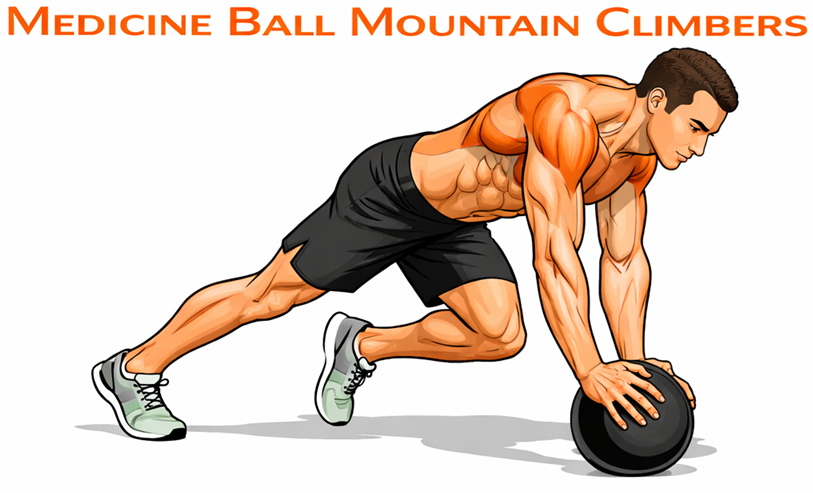 Medicine Ball Mountain Climbers illustration
