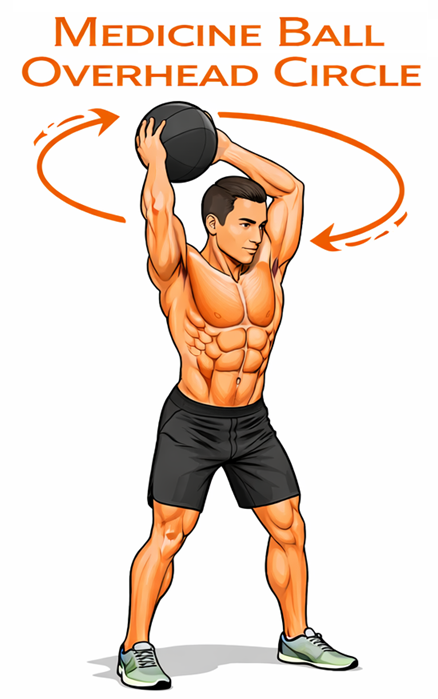 Medicine Ball Overhead Circle illustration