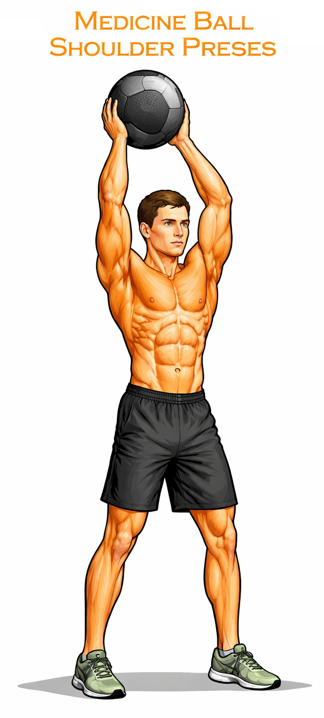 Medicine Ball Shoulder Press illustration