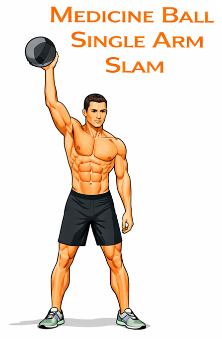 Medicine Ball Single Arm Slam illustration