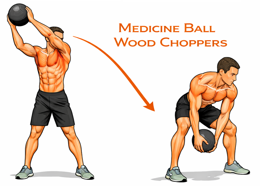 Medicine Ball Wood Choppers illustration