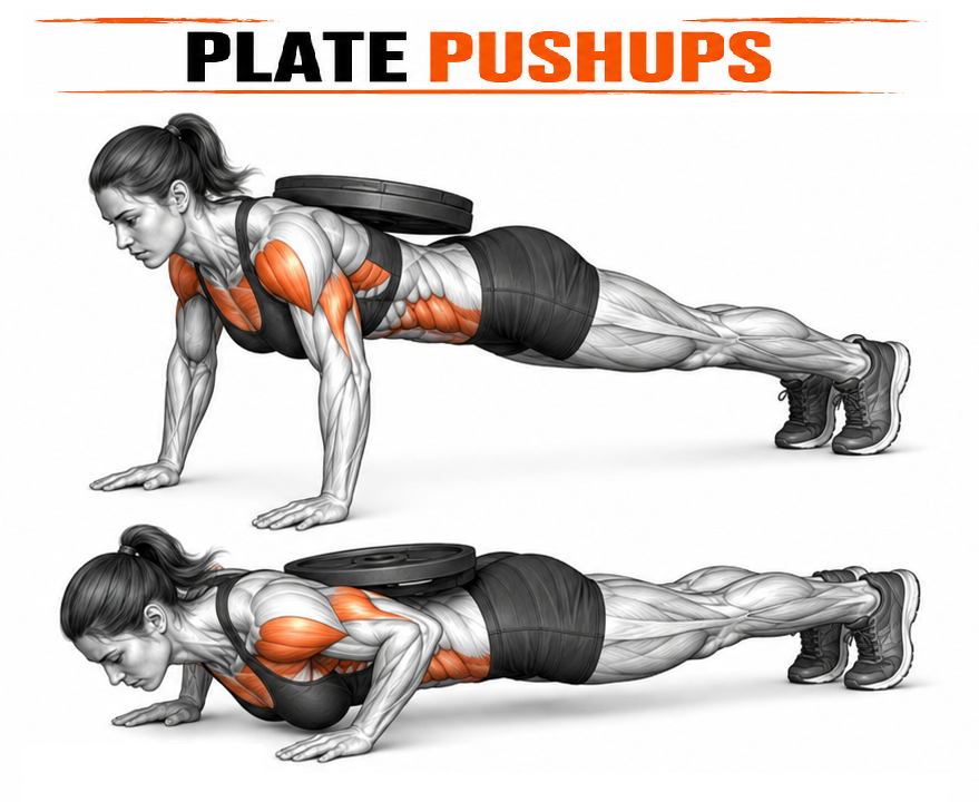 Plate Push Ups illustration