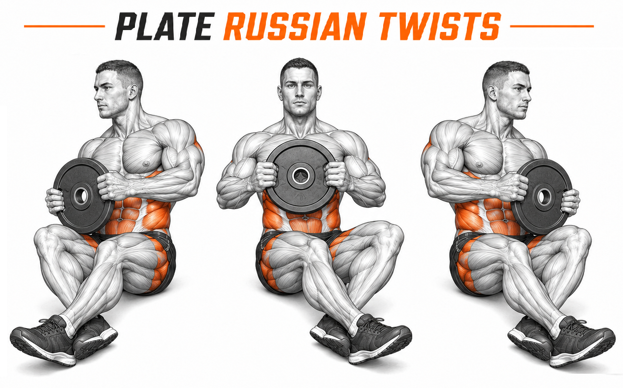 Plate Russian Twists illustration