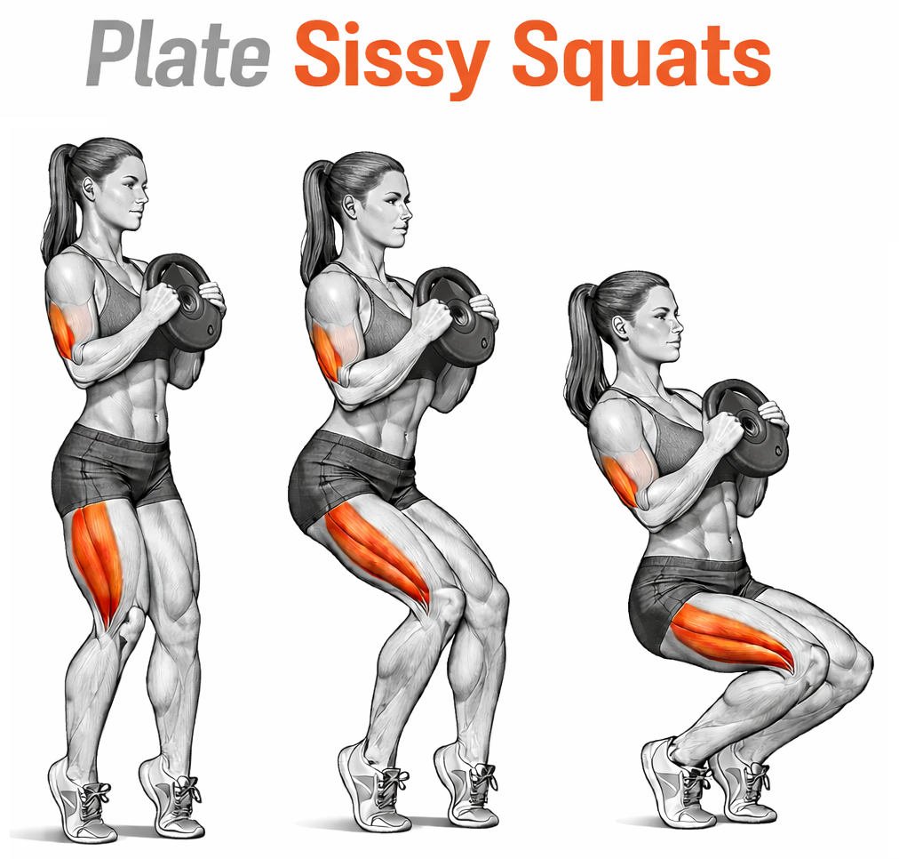 Plate Sissy Squat illustration