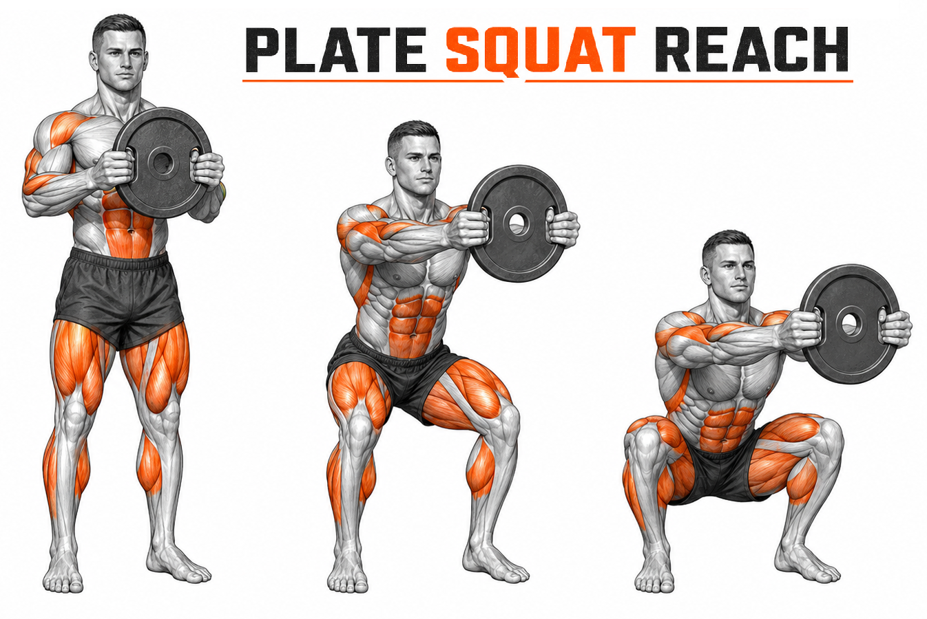 Plate Squat Reach illustration