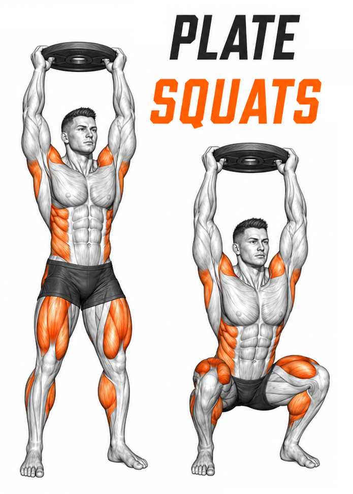 Plate Squats illustration