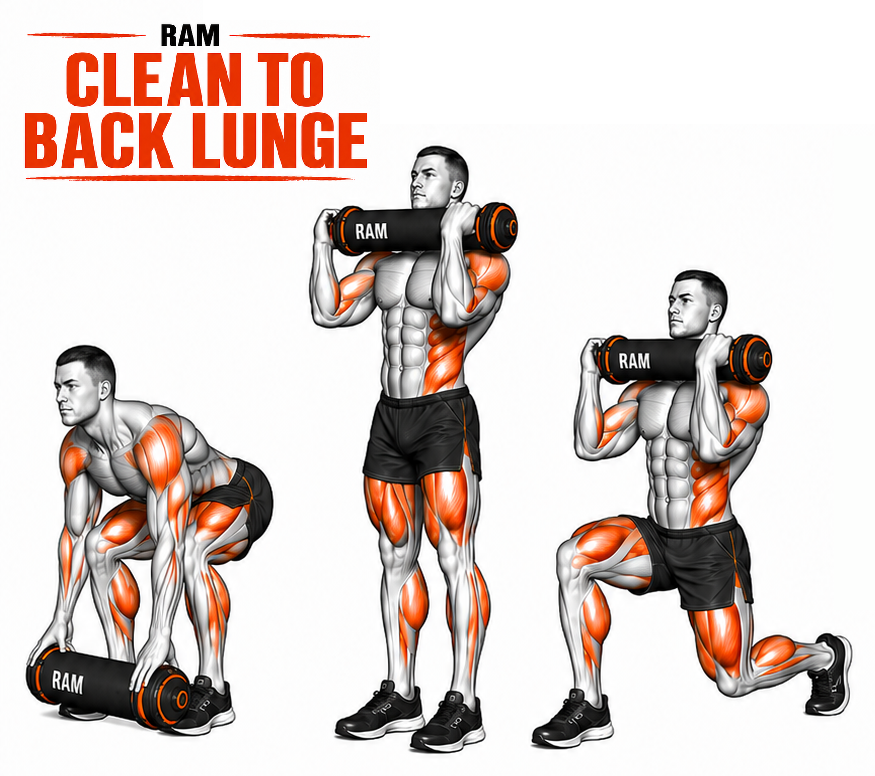RAM Clean to Back Lunge illustration