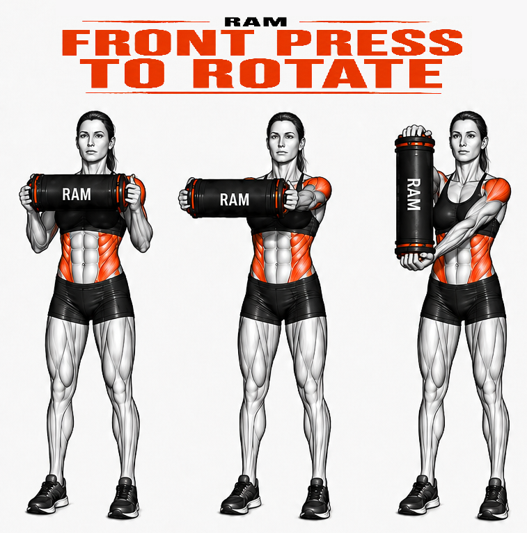 RAM Front Press to Rotate illustration
