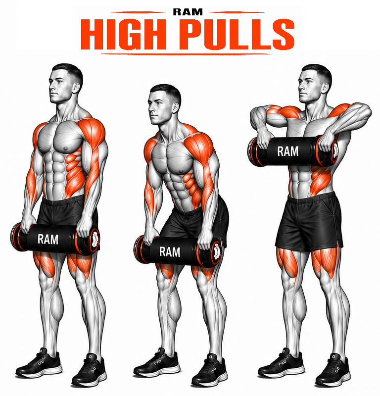 Illustrated guide to the RAM High Pulls exercise