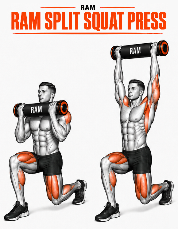 RAM Split Squat Press illustration