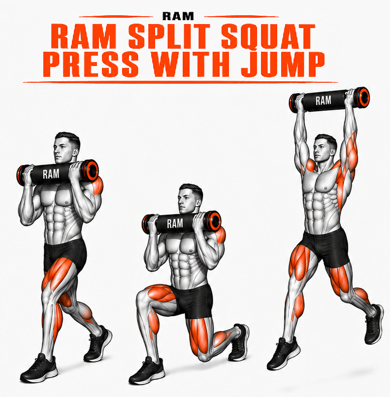 RAM Split Squat with Jump illustration