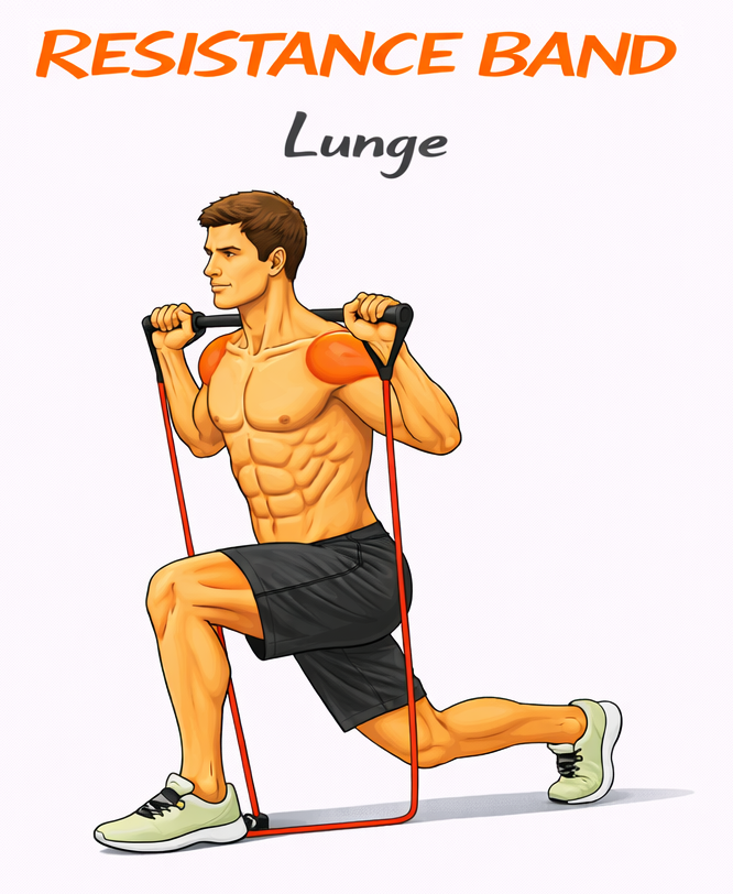 Resistance Band Lunge illustration