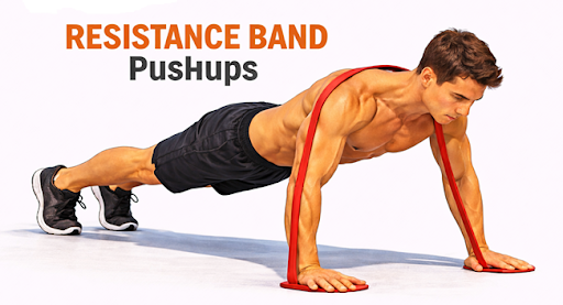 Resistance Band Push Ups illustration