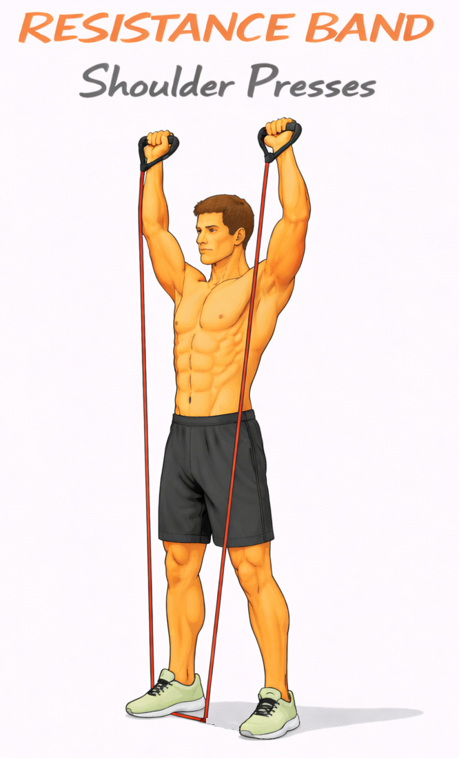 Resistance Band Shoulder Press illustration