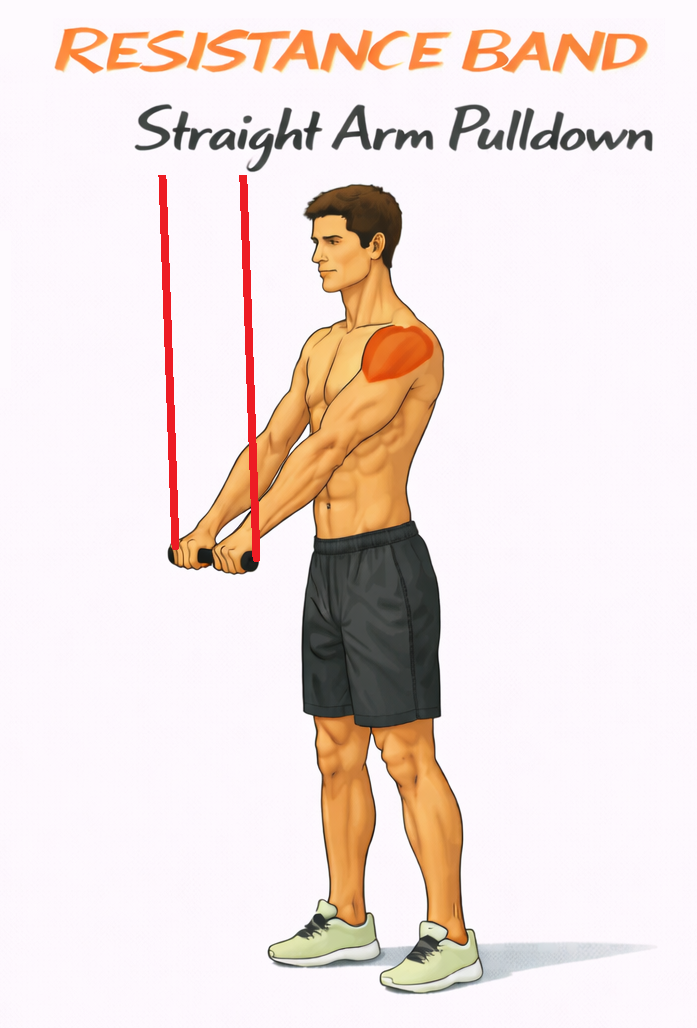 Resistance Band Straight Arm Pulldown illustration
