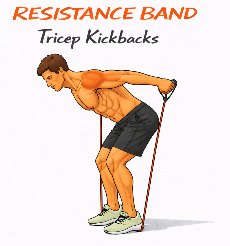 Resistance Band Tricep Kickback illustration