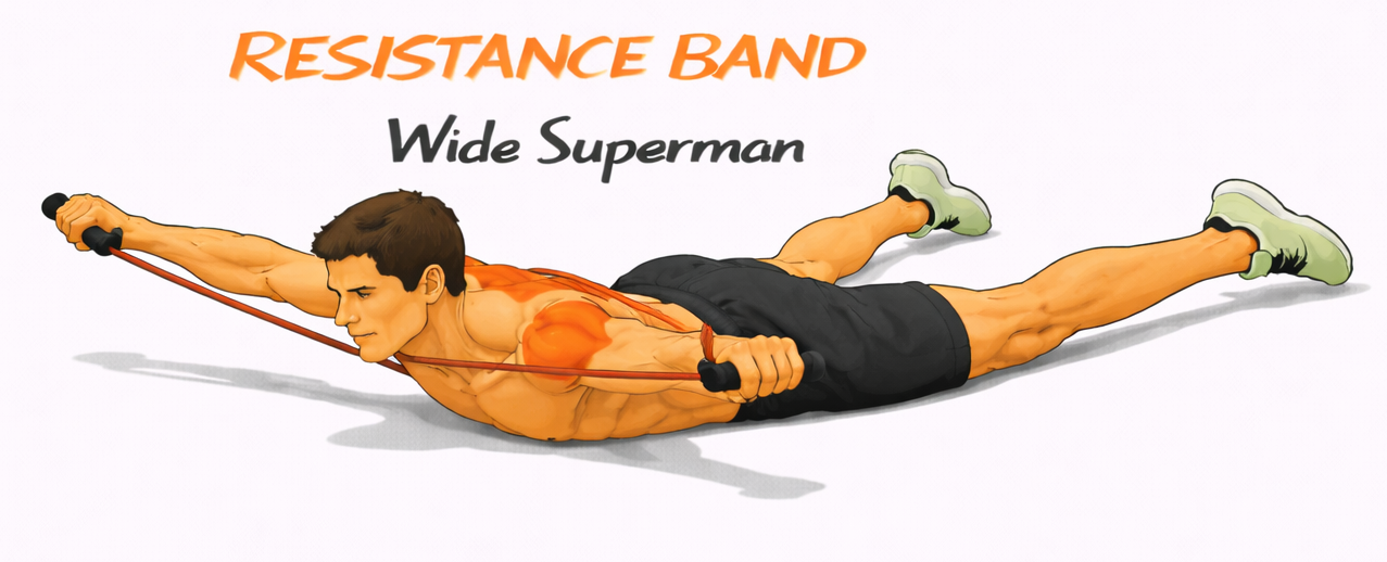 Resistance Band Wide Superman illustration