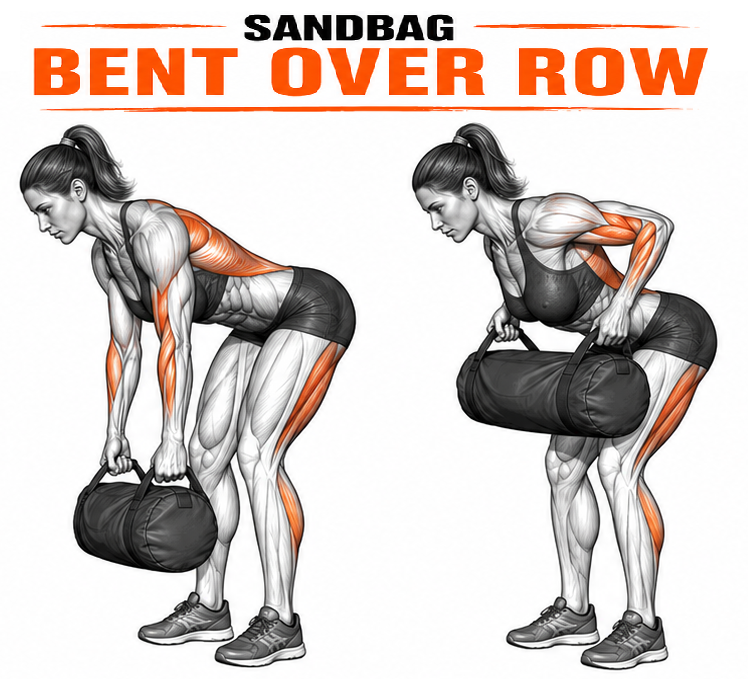 Sandbag Bent Over Rows illustration