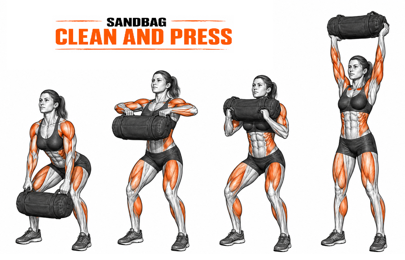 Sandbag Clean and Press illustration