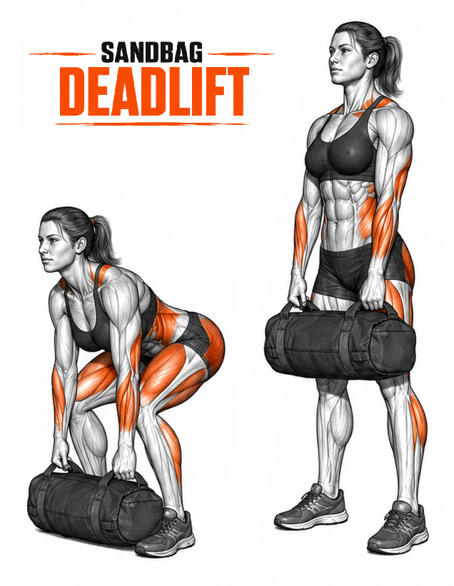 Sandbag Deadlift illustration