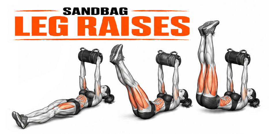 Sandbag Leg Raises illustration