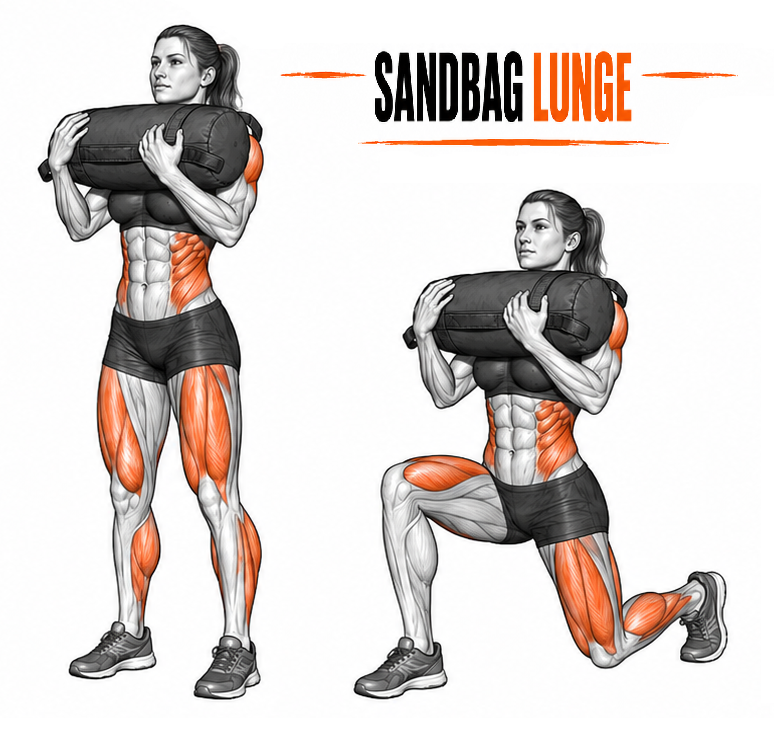 Sandbag Lunge illustration