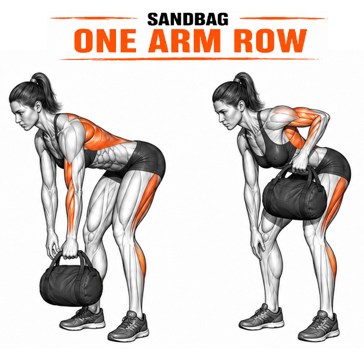 Sandbag One Arm Row illustration