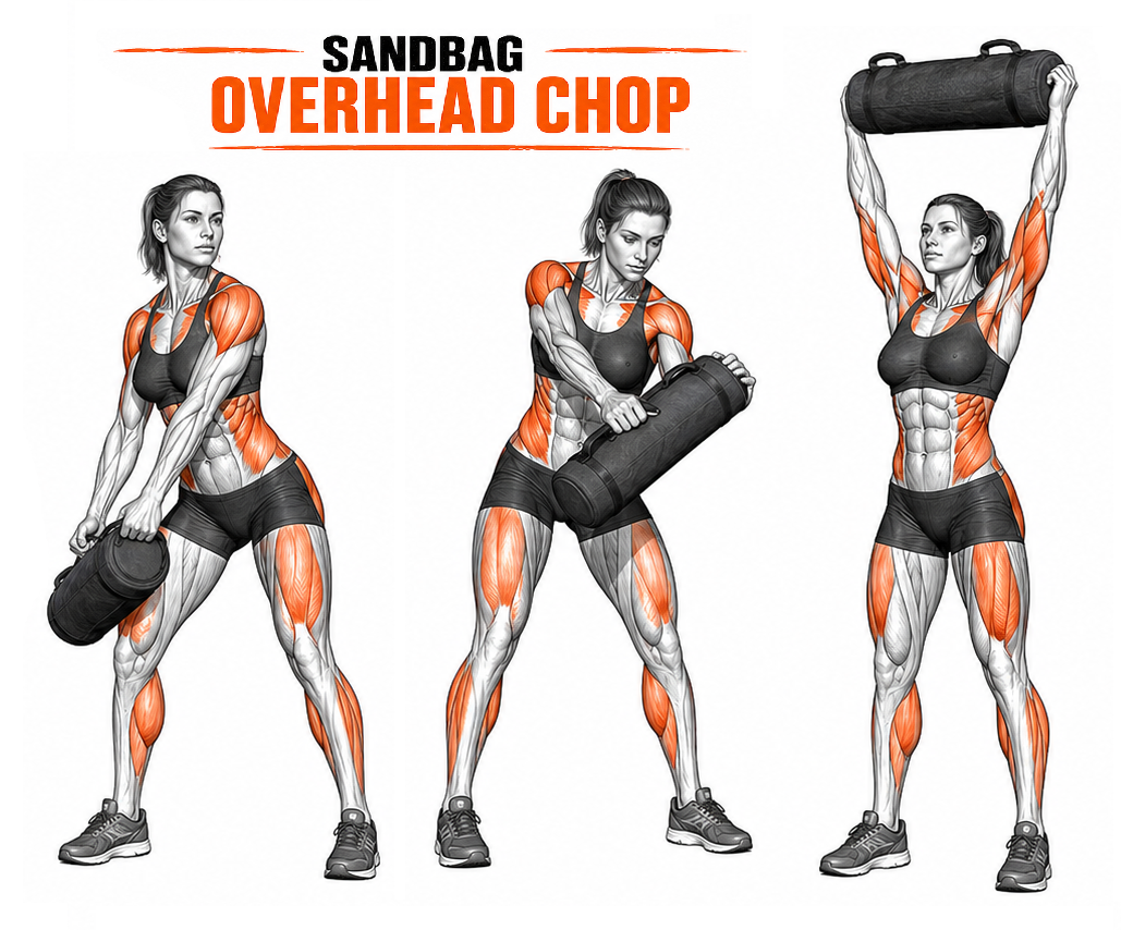 Sandbag Overhead Chop illustration