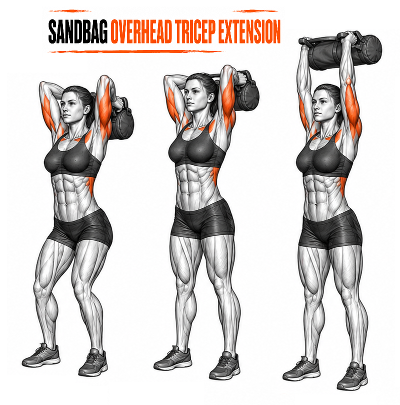 Sandbag Overhead Tricep Extension illustration