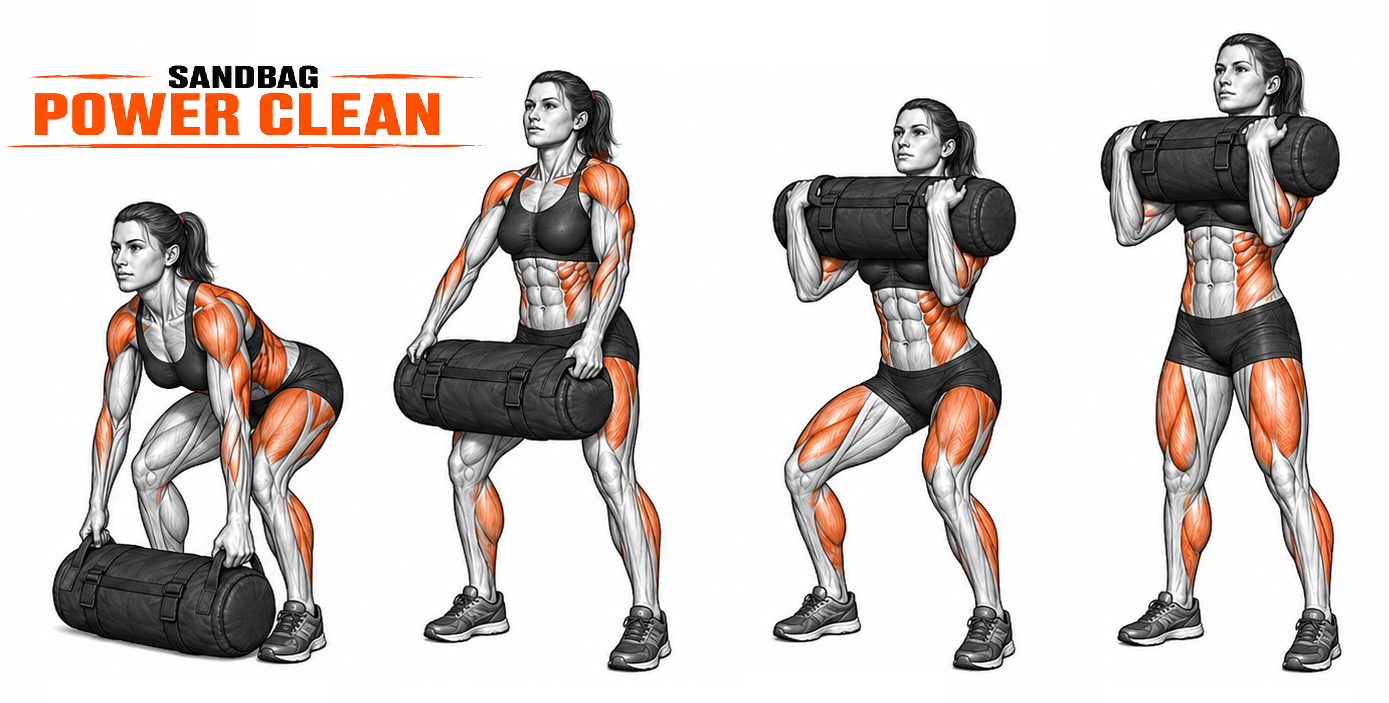 Sandbag Power Clean illustration