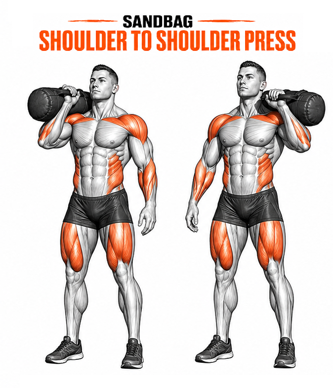 Sandbag Shoulder to Shoulder Press illustration