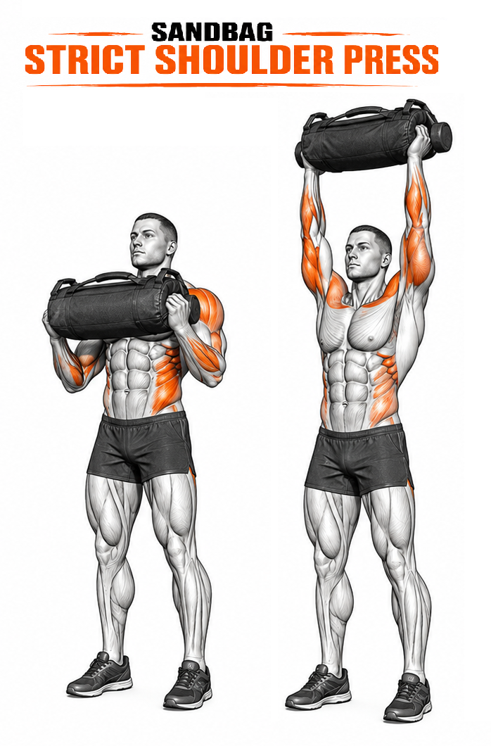 Sandbag Strict Shoulder Press illustration