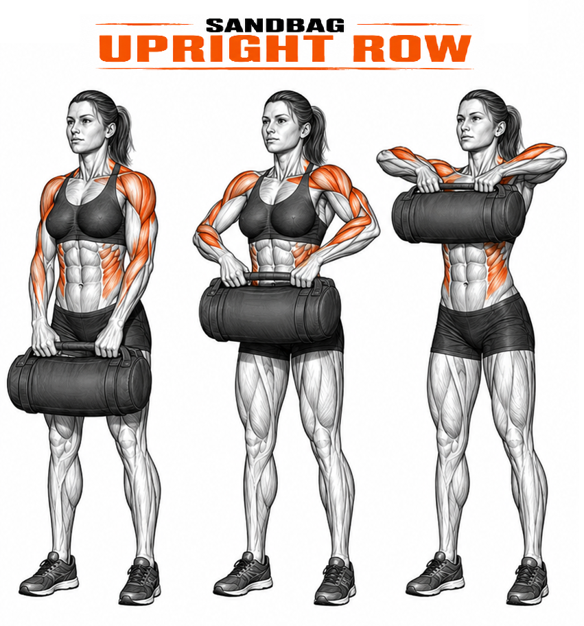 Sandbag Upright Row illustration