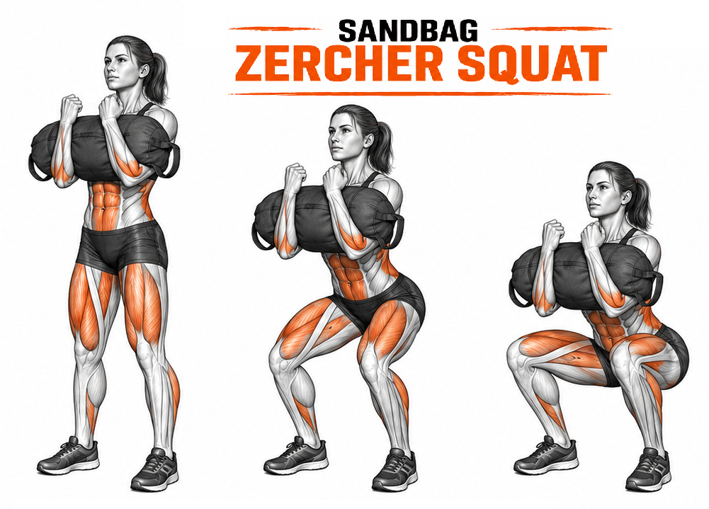 Sandbag Zercher Squat illustration