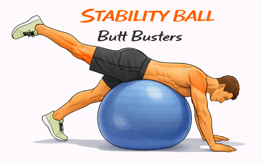 Stability Ball Butt Buster illustration