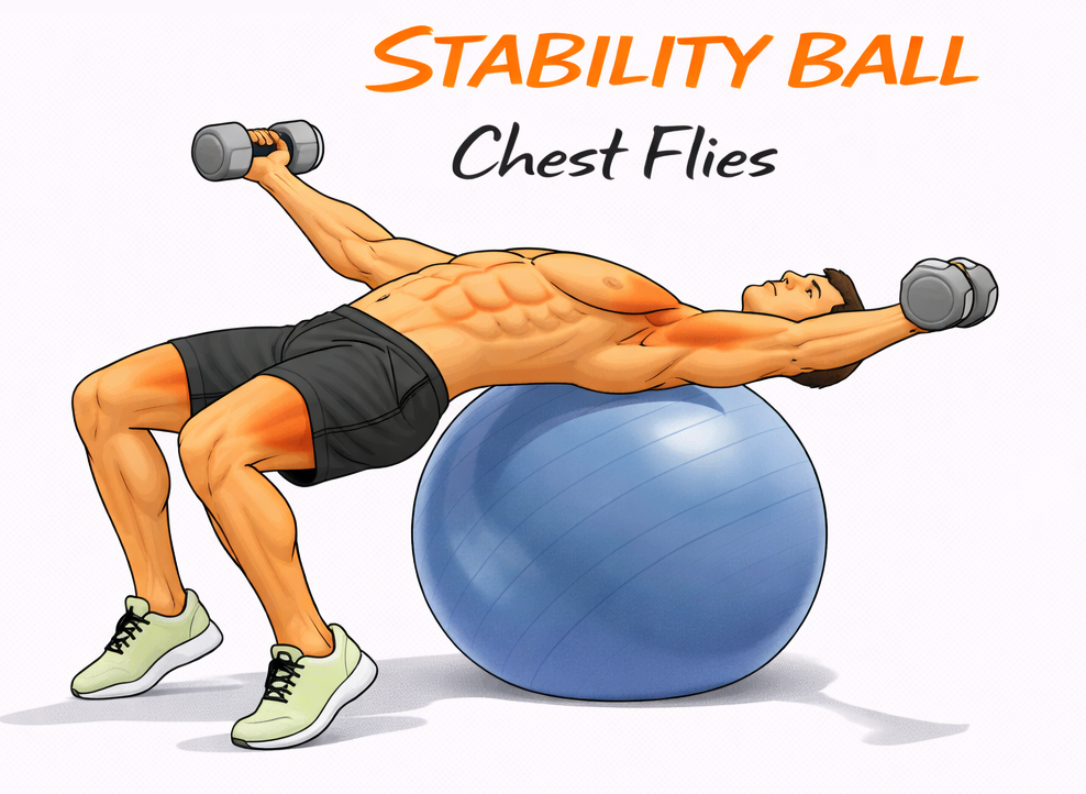 Stability Ball Chest Flyes illustration