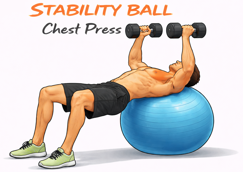 Stability Ball Chest Press illustration