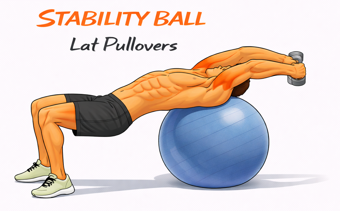 Stability Ball Lat Pullover illustration