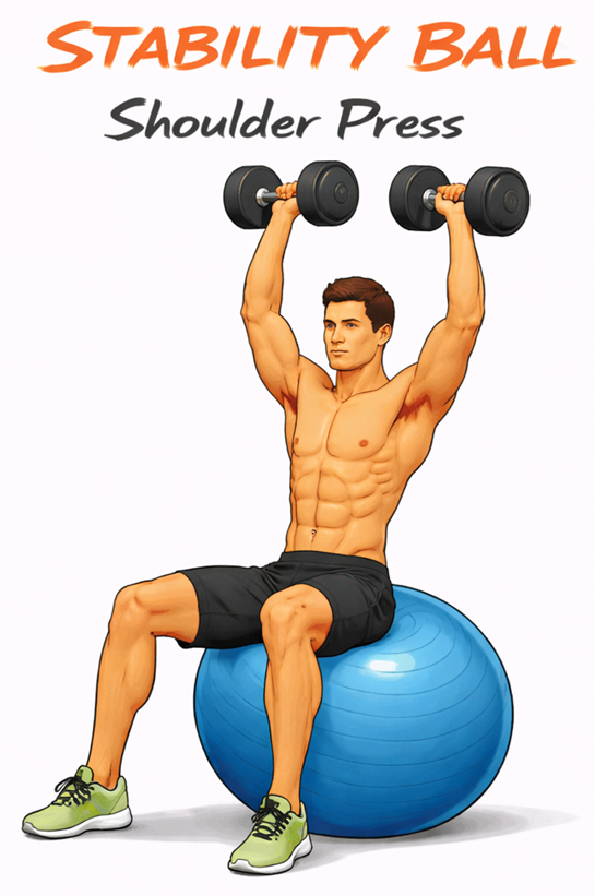 Stability Ball Shoulder Press illustration
