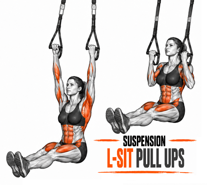 Suspension L-Sit Pullups illustration