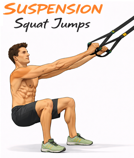 Suspension Squat Jumps illustration
