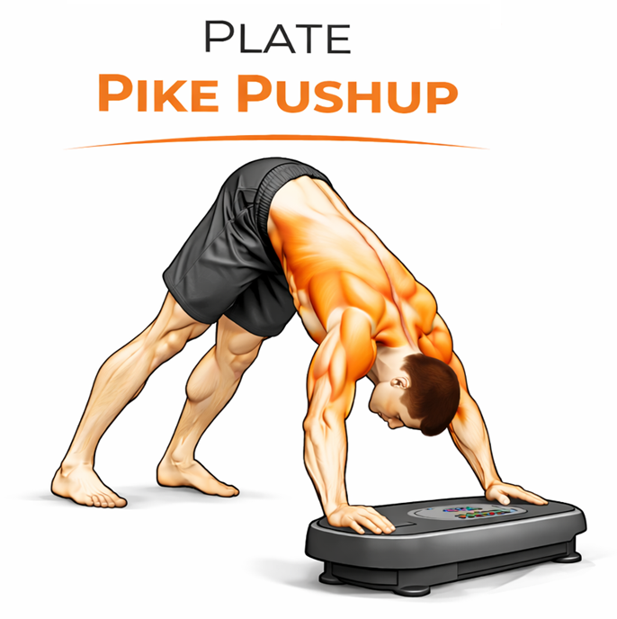 Vibration Plate Pike Pushup illustration